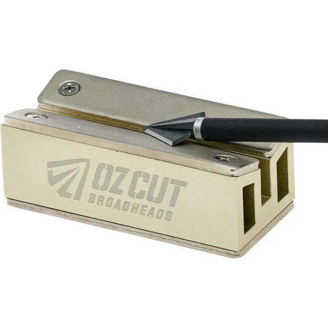 Ozcut OZ-2EZ-SHARP Easy Sharpener, 1000 Grit, 30 deg Guide, Flat Stone - OzCut Broadheads