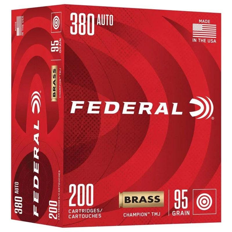 Buy Federal Champion Training Handgun Ammunition 380 Auto 95gr FMJ 980 fps 200/ct online