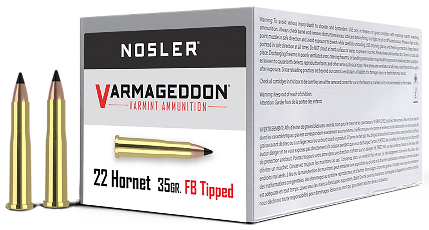Nosler Varmageddon 22 Hornet 35 Grain Flat Base Tipped 3000 fps - Nosler - 22 Hornet