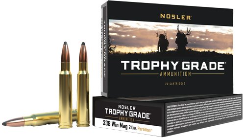 Nosler 61058 Trophy Grade 338 Win Mag 210gr PT SP Ammo 20 Rounds - Nosler - 338 Winchester Magnum