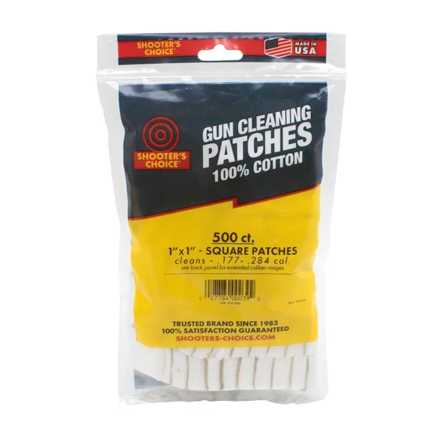 Otis Technology 1" Square Cleaning Patch 500 Pack - Cotton Gun Cleaning Patches for Solid Rod Jags - Otis Technology