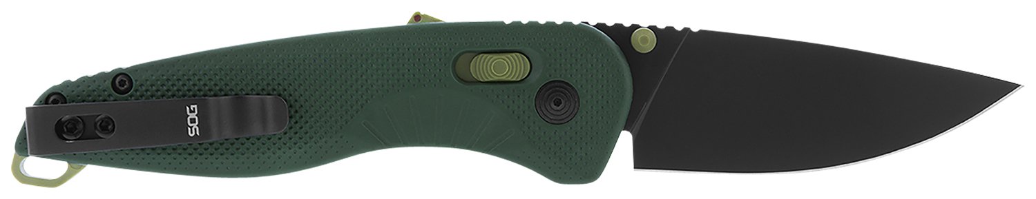 SOG SOG11410441 Aegis AT 3.13" Folding Knife, Cryo D2 Steel, GRN Handle - SOG