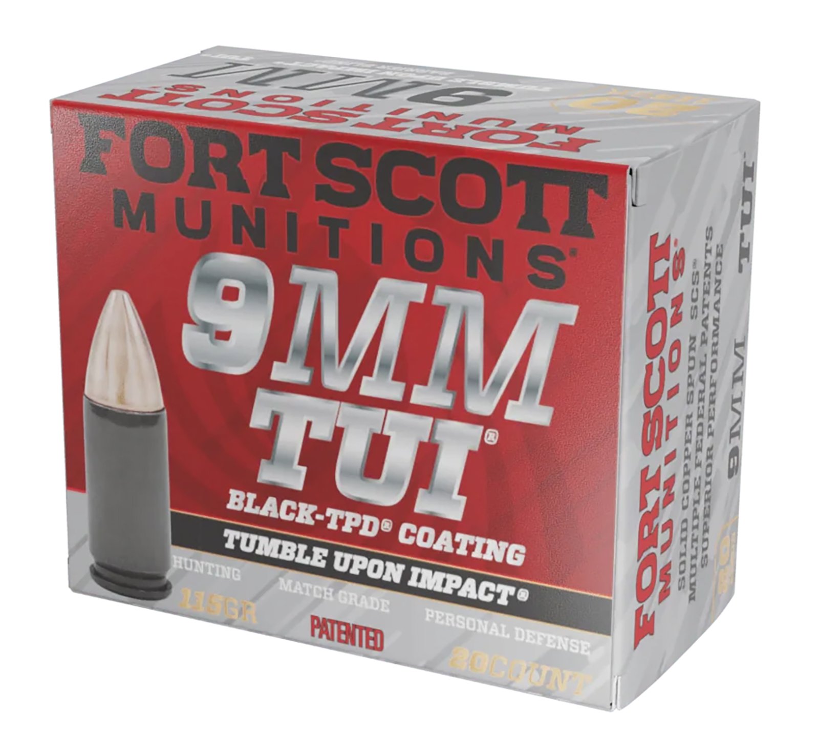 Fort Scott Munitions 9MM115SCVTPD TUI 9mm 115gr Solid Copper Ammo 20 Rounds - Fort Scott Munitions - 9mm Luger