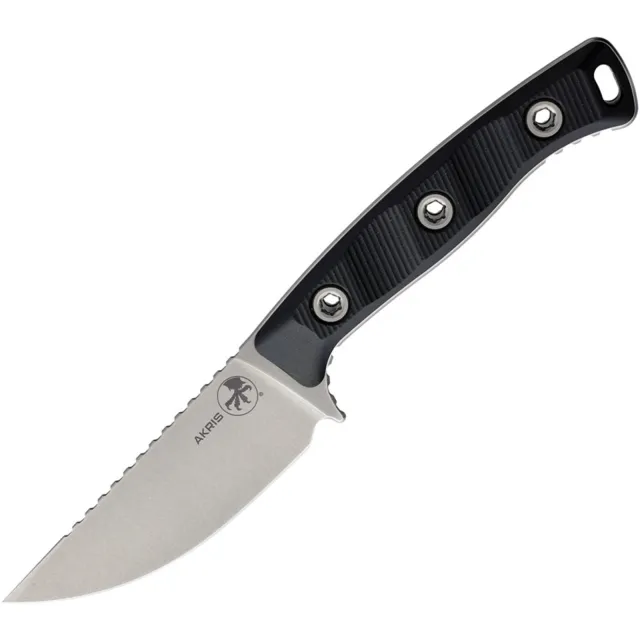 Microtech Akris 95-10BK-1 3.7 In SE Stonewash G-10 Handle - MICROTECH