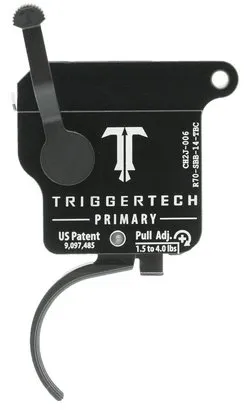 Triggertech R70SBB14TBC Rem 700 Left Black Curved Trigger 1.5-4.0lbs