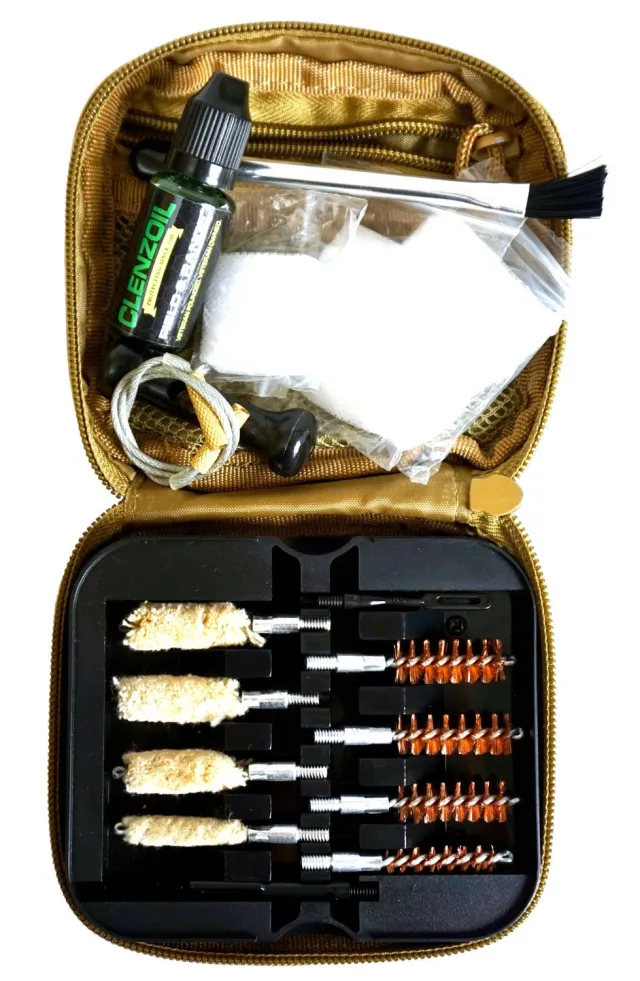 CLENZOIL 2076 Field & Range Cleaning Kit Multi-Caliber 17-Piece Tan - CLENZOIL - Multi