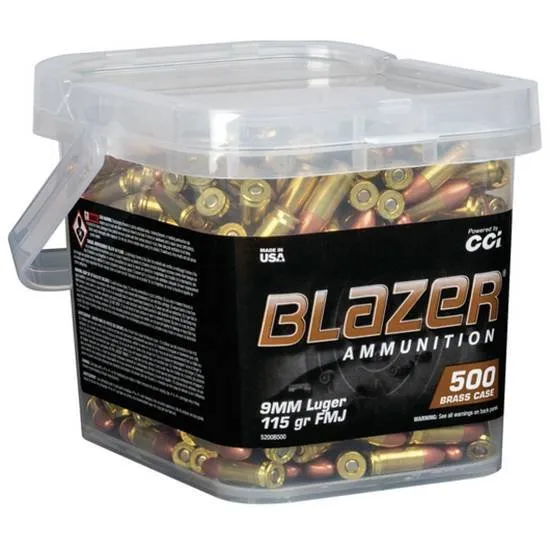 BLAZER BRASS 9MM 115G FMJ 500RD CASE - CCI - 9mm