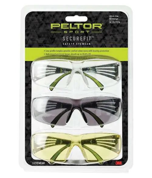 3M Peltor Sport SecureFit 400 Eyewear Clear/Amber/Gray Lens - 3M/Peltor