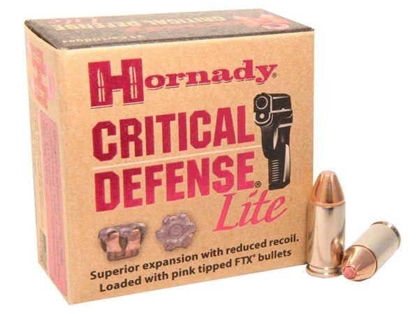 Buy Hornady 90240 Critical Defense Lite 9mm Luger 100 gr 1125 fps Hornady FTX 25 Bx/10 Cs online