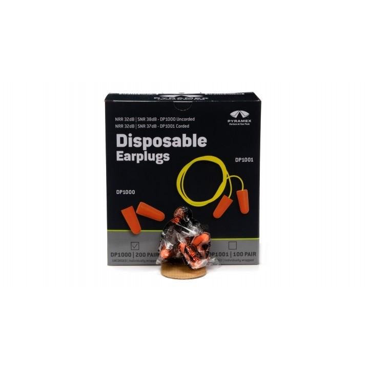 Pyramex Disposable Uncorded Ear Plugs 32db Orange 200/ct - Pyramex Safety