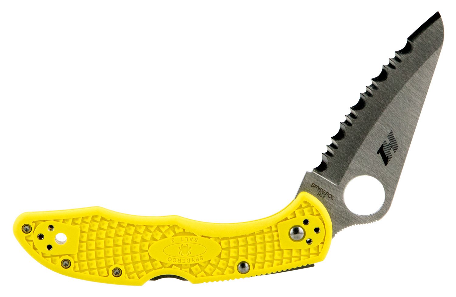 Spyderco Salt 2 C88SYL2 3 In Serrated H1 Steel Yellow FRN - Spyderco