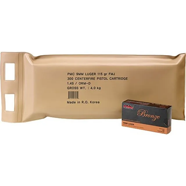 PMC 9ABP Bronze Battle Pack 9mmLuger 115gr Full Metal Jacket 300 Per... - PMC - 9 mm Luger