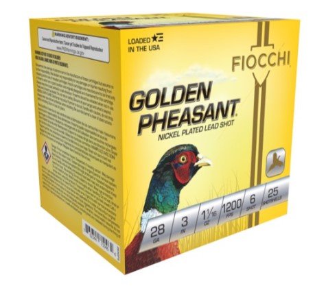 Fiocchi Golden Pheasant Shotgun Loads 28 ga. 3 in. 1 1-16 oz. 5 Shot 25 rd. - Fiocchi - 28 GAUGE