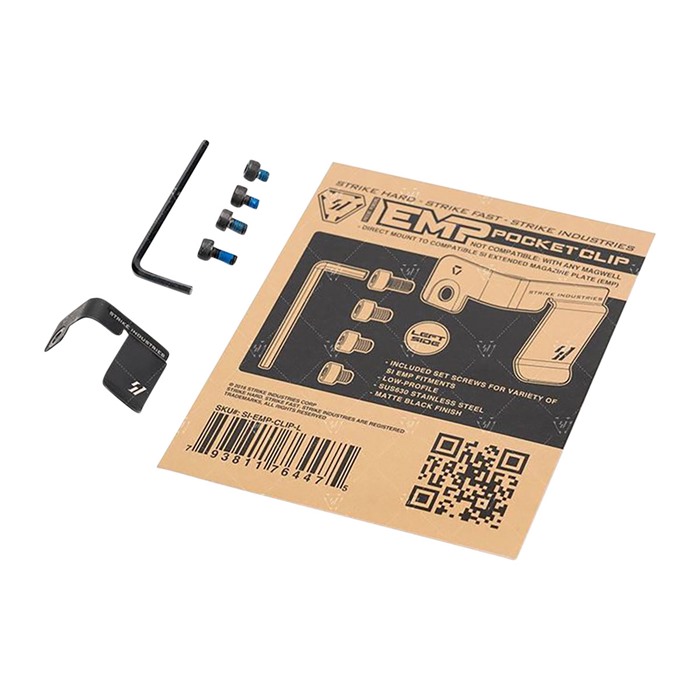 Strike Industries EMPCLIPR Magazine Pocket Clip Stainless Steel Black for SI EMP Mag Extension Right Hand - View 2