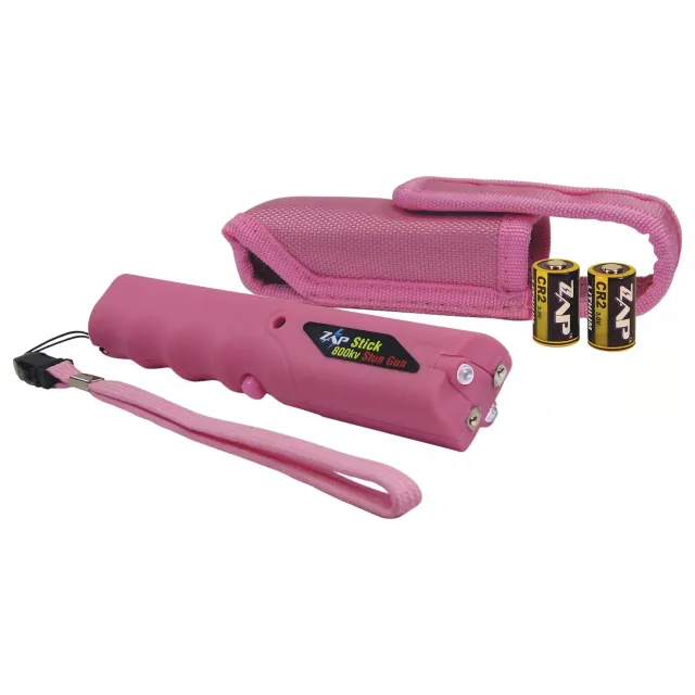 Zap ZAPSTK800FP Stick Stun Gun 800,000V Pink with LED Flashlight - View 2