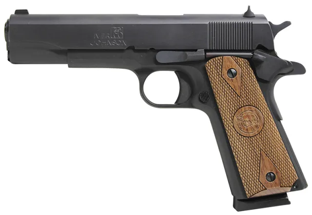 Iver Johnson 1911A1 .45 ACP 5 In 8rd Matte Blued Walnut Grips - View 2