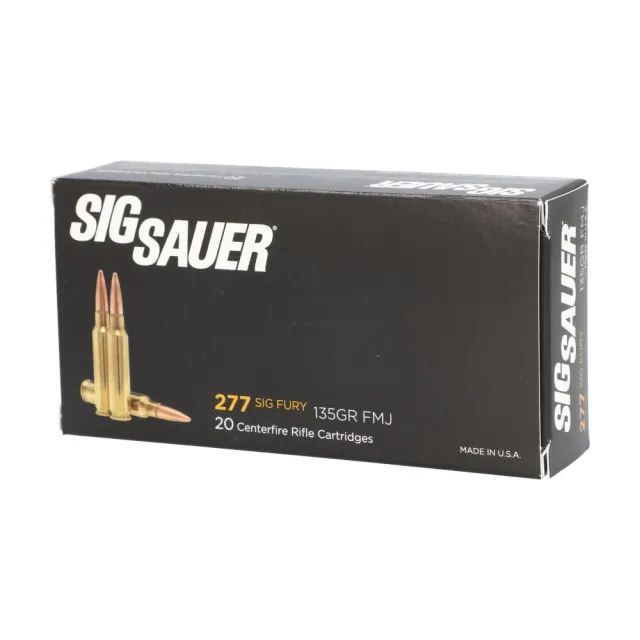 Sig Sauer E277SFB13520 Elite Ball .277 Fury 135gr FMJ 20 Rounds Box - View 2