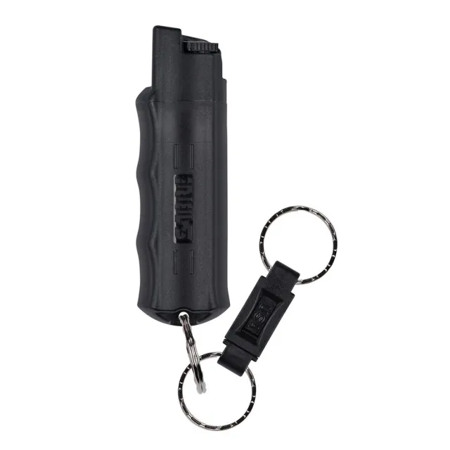 Security Equipment SABRE RED USA HARDCASE 0.54oz CLM BLACK Keyring Self Defense Spray - 10ft Range, 25 Shots - View 2