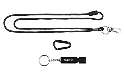 Sabre Emergency Safety Whistle Keychain Matte Finish Black Includes - View 3