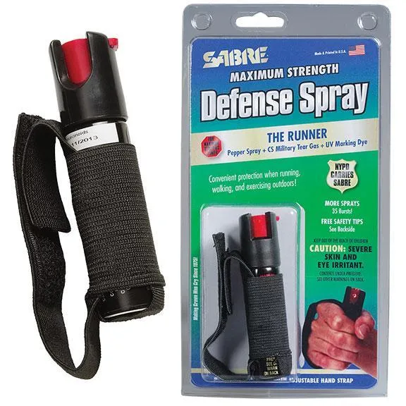 Black Sabre 3-in-1 P-22J Pepper Spray: Adjustable Hand Strap, CS Tear Gas, UV Marking Dye, 10ft Range - View 2