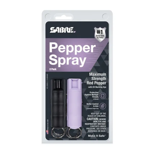 Sabre HC-23OC-2 Pepper Gel 0.54 oz Black Lavender Matte 2 Pack - View 2