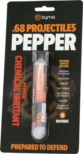 Byrna Technologies Pepper Projectiles .68 Cal 5ct Gray/Red - View 2