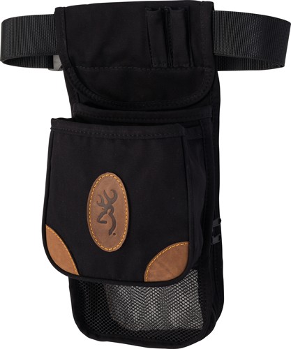 Browning Lona Canvas Shell Pouch Black/Brown Adjustable Belt - View 2