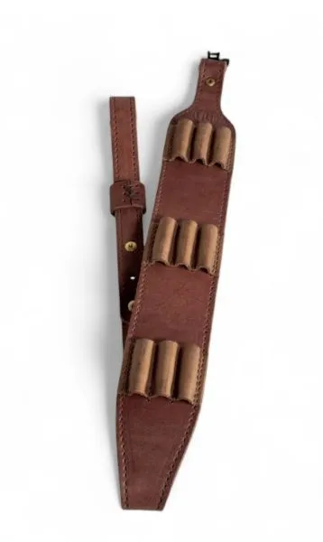 1791 HNTASLRBRWA Ammo Sling 32"-37" Oiled Brown Leather 9 Shells - View 2
