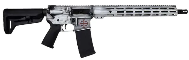 Shark Coast Templar AR 300-154-1000-11 5.56 16" White Battle Worn Rifle - View 2