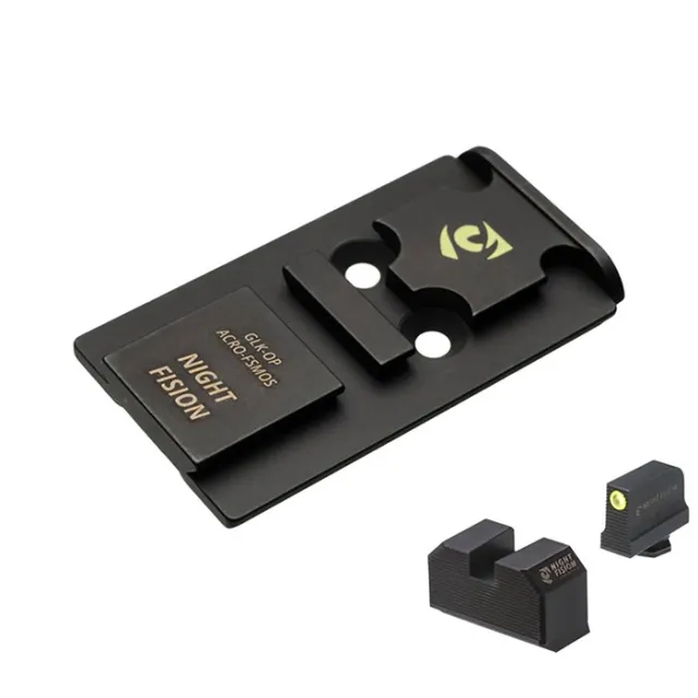 Night Fision Optic Plate + Backup Sight Combo Yellow Front - View 2