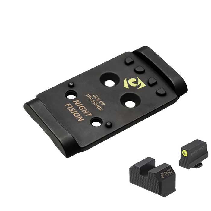Night Fision Optic Plate Backup Sight Combo Yellow Front - View 2