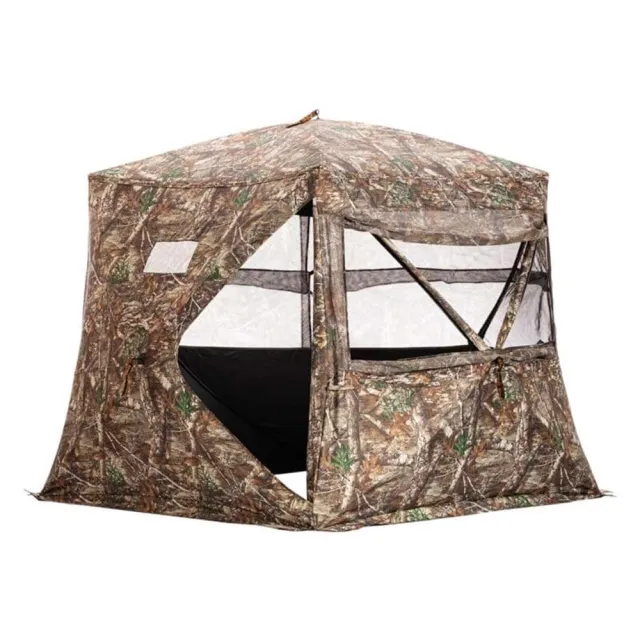 Feradyne Outdoors RB0217 Rhino Low-Hub Blind Mossy Oak 72x72 300D - View 2