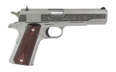 Colt 1911C Government .38 Super 5" Stainless Engraved Pistol - View 3