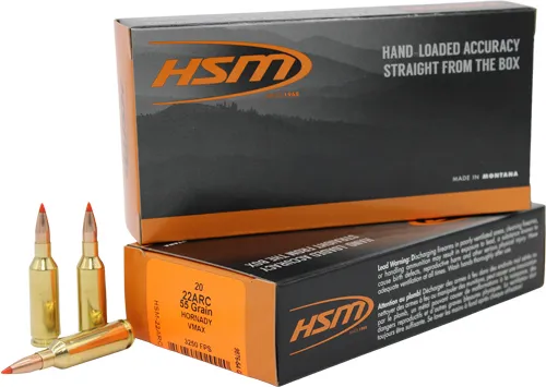 HSM Ammunition 22ARC2N Varmint .22ARC 55gr V-MAX Polymer Tip 20/Box - View 2