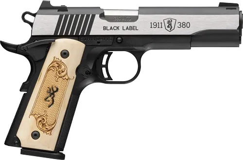 Browning 051998492 1911-380 Pistol .380 ACP 8+1 Maple Grip Nickel Finish - View 2