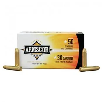 30 Carbine Ammo 110 gr Full Metal Jacket FMJ 50 Rounds Armscor M1 - View 2