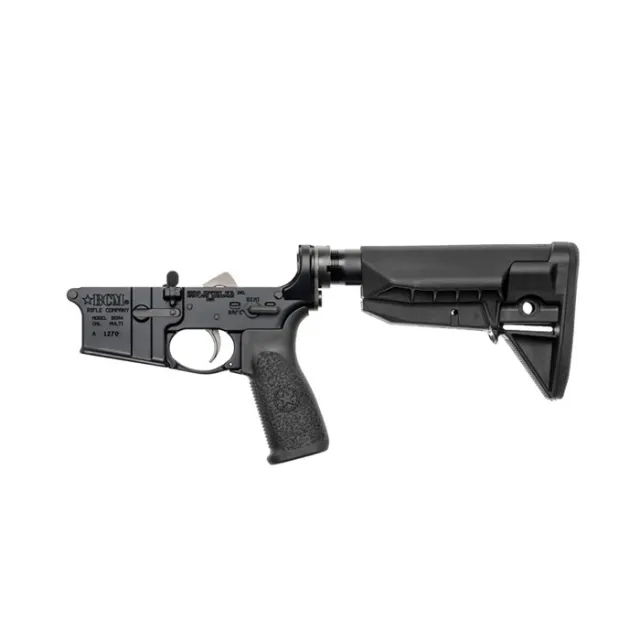 Bravo Company LRG-RMS-STK-MOD-0-SPMD-BLK AR-15 Lower 5.56mm Anodized - View 2