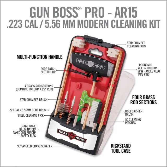 Real Avid Gun Boss Pro AR15 Cleaning Kit .223 Remington 29 in Brass Rods - View 2
