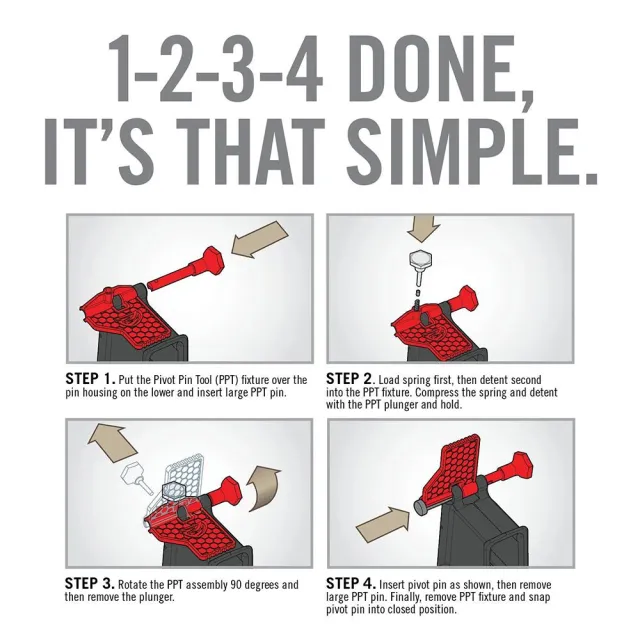Real Avid AVAR15PPT Pivot Pin Tool Red Polymer Rifle for AR-15 Includes Detent Plunger, Large Pin, & Install Tool - View 2