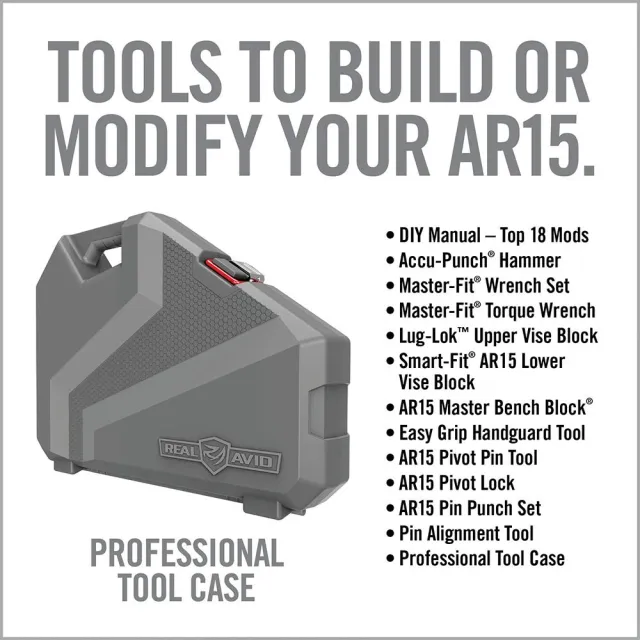Real Avid AVAMKPRO Armorer's Master Kit Pro Gray/Red AR-15 Tool Set - View 2