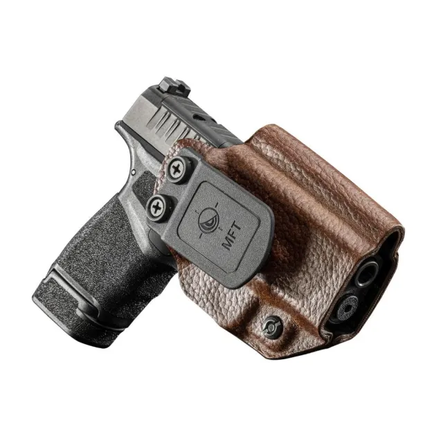 Mission First Tactical H3 Leather Hybrid Holster IWB/OWB Brown - View 2