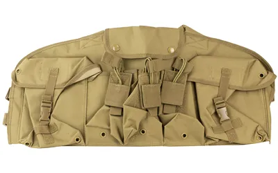 NcStar CVAKCR2921T AK Chest Rig Tan, Holds 6 AK Mags, Nylon, Belly Pouch - View 2