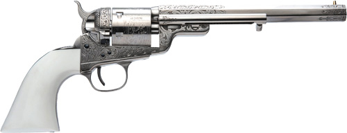 Cimarron CA925N00G13WBH 1851RM Revolver .38SPL 7.5" Nickel Engraved - View 2