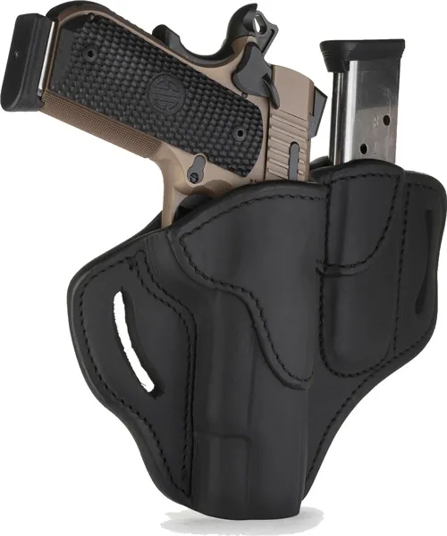 1791 Gunleather BH1M1SBLR Stealth Black Leather 1911 Belt Holster Combo - View 2