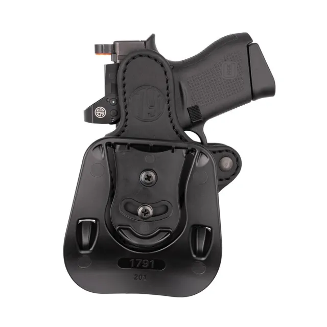 1791 Gunleather ORPDHCSBLR Paddle Holster Optic Ready OWB Size Compact... - View 2