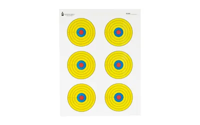 High Visibility Fluorescent 6 Bull's-Eye 17.5"x23" Paper Targets by Action Target - 100 Pack - View 2