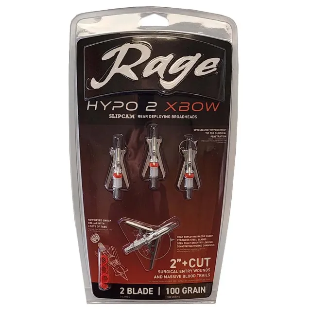 Rage R60002 Hypo 2 Broadheads 125gr 2" Cut 4-Pack - View 2