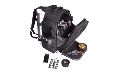 GSM Outdoors GPS Bags 1812BPB Executive Backpack Black Holds 5 Handguns - View 2
