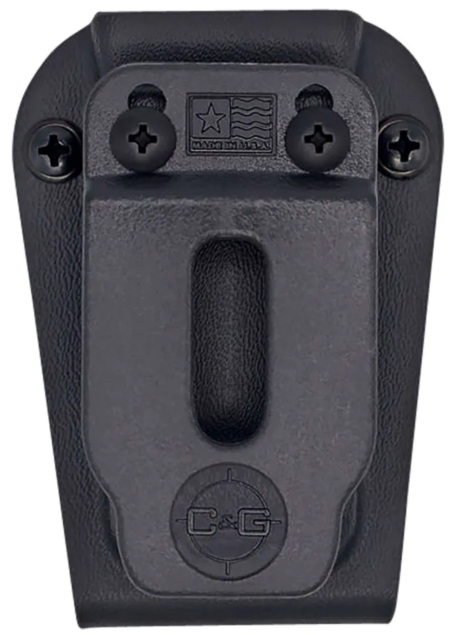 C&G 4002100 Universal Single Stack Mag Holder Black Kydex Belt Clip - View 2