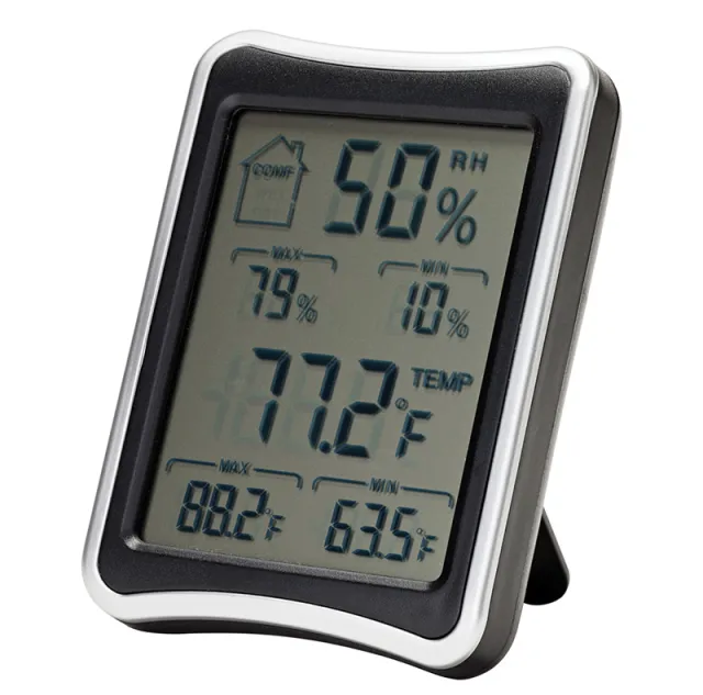 SnapSafe Gray Hygrometer - Temperature & Humidity Display - View 2